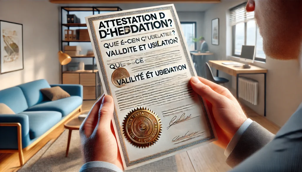 Qu'est-ce qu'une Attestation d'Hébergement ? Validité et Utilisation